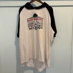 Parish Buck Makers Shirt Mens 3XL Black White Hooded Outdoors Graphic Tee Cotton